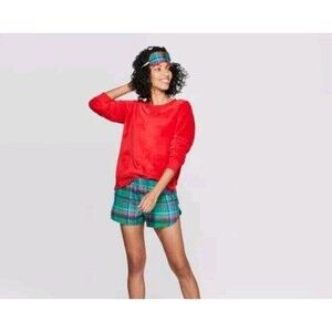 NEW Serra PJ PAJAMAS Set Womems Size Large 4pcs Holiday Plaid Cozy